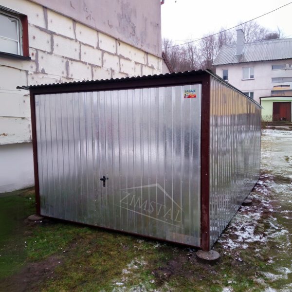 Garaż blaszany 3×5 blaszak brama uchylna blacha ocynk