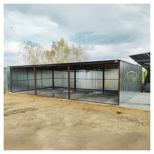 Garaż blaszany 9x5 dach jednospadowy do tyłu blacha ocynkowana carport