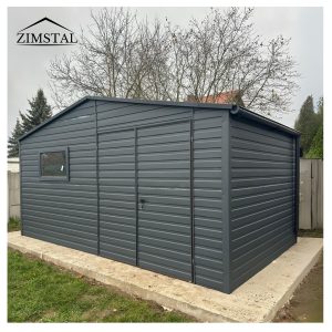 garaż blaszany antracyt grafit domek ogrodowy dwuspadowy